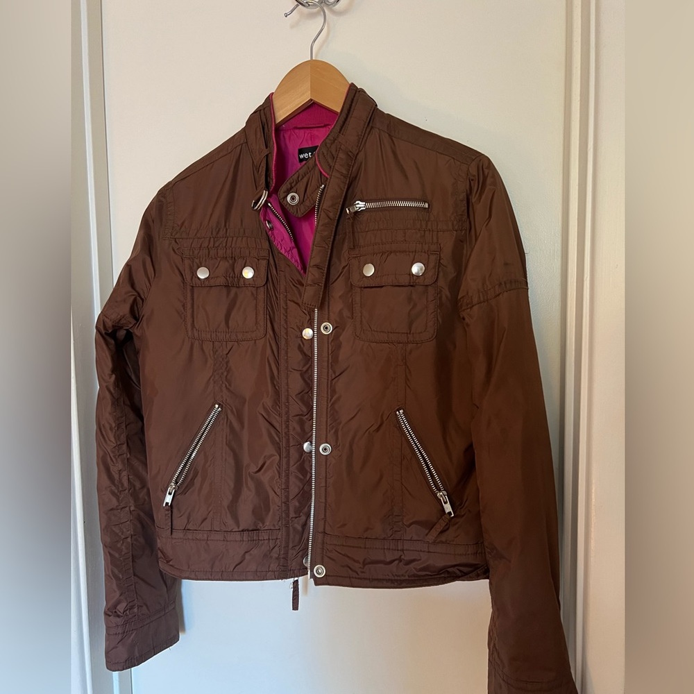 Brown jacket with zippers 90s style - size M - Picture 7 of 8